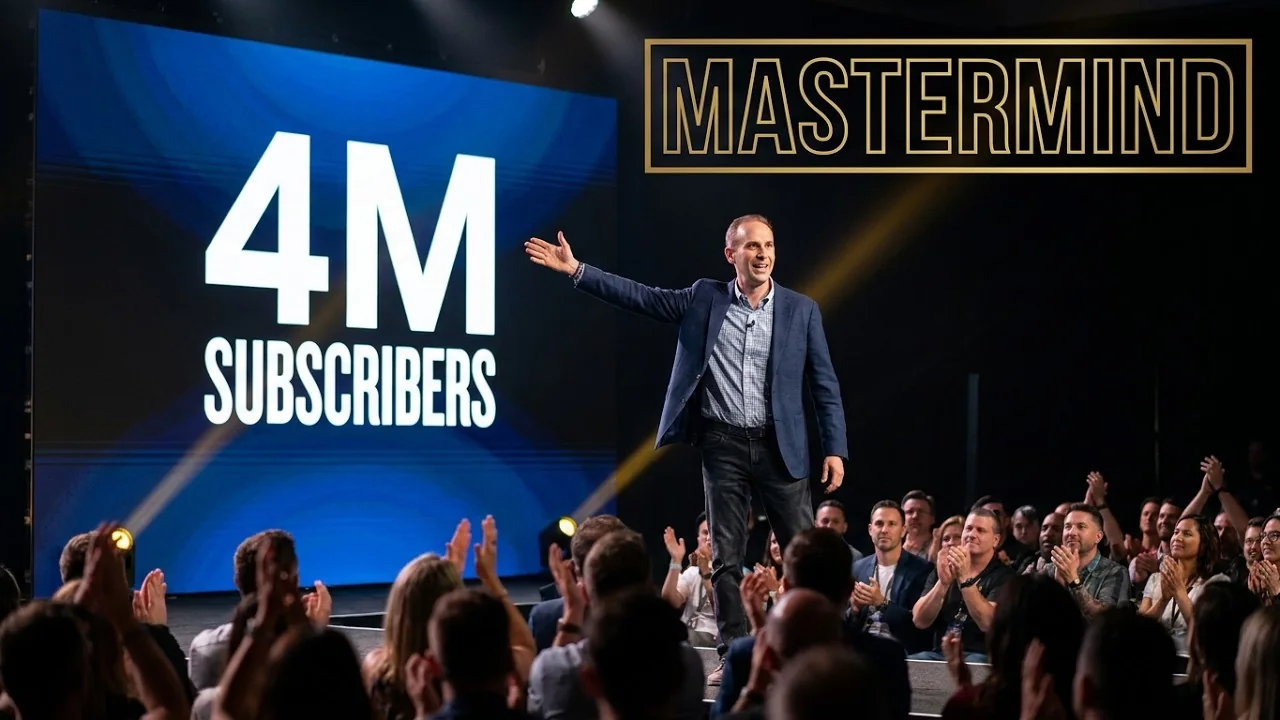 Evan Carmichael speaking at the MasterMind event